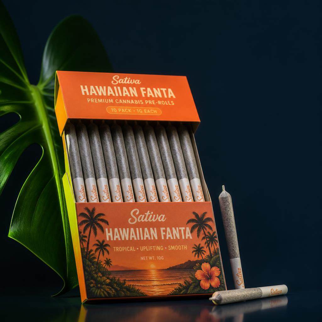 Hawaiian Fanta 10 pack of sativa pre-rolls by Pistol and Paris